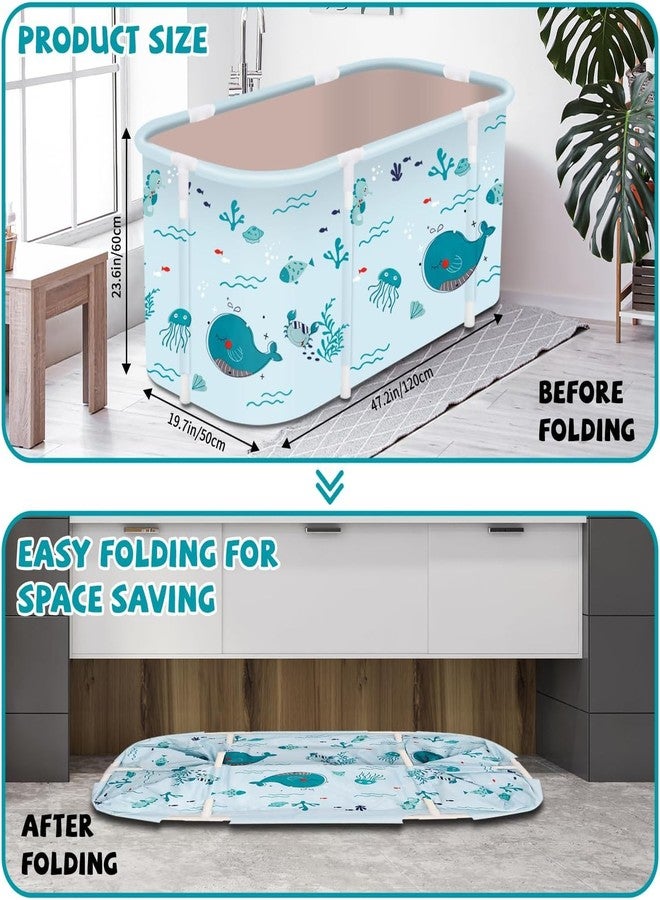 Deoxys Portable Bathtub for Shower Stall - Hot Cold Bath Tub | Thicken Multiple Layer Fold Up Family SPA Soaking Tub for Small Bathroom - Image 2